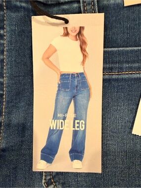 Wide Leg Dark Blue Denim Jeans